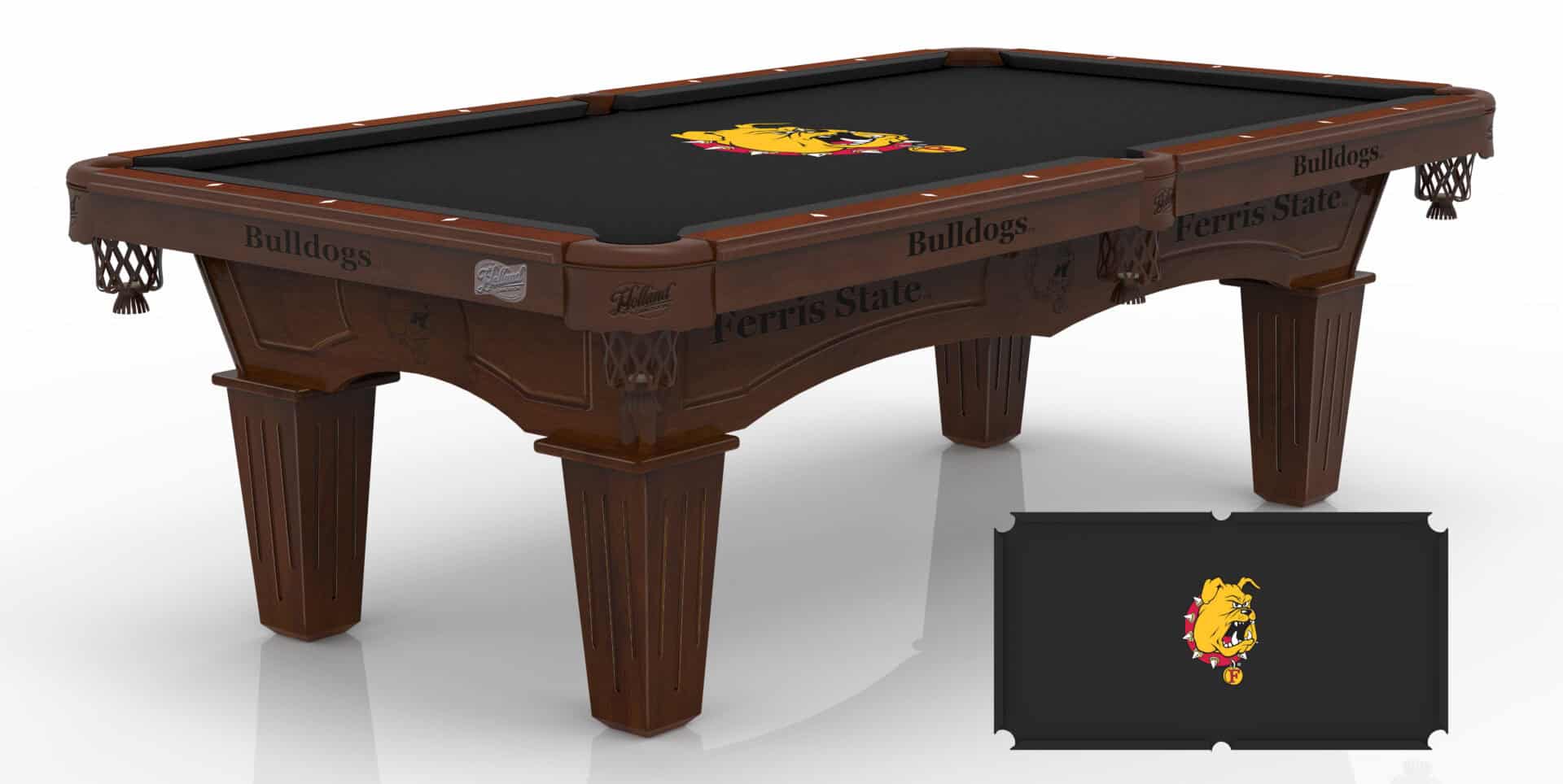 Ferris State University Pool Table with Navajo Finish and Tapered Leg 1 Ferris State University Pool Table with Navajo Finish and Tapered Leg