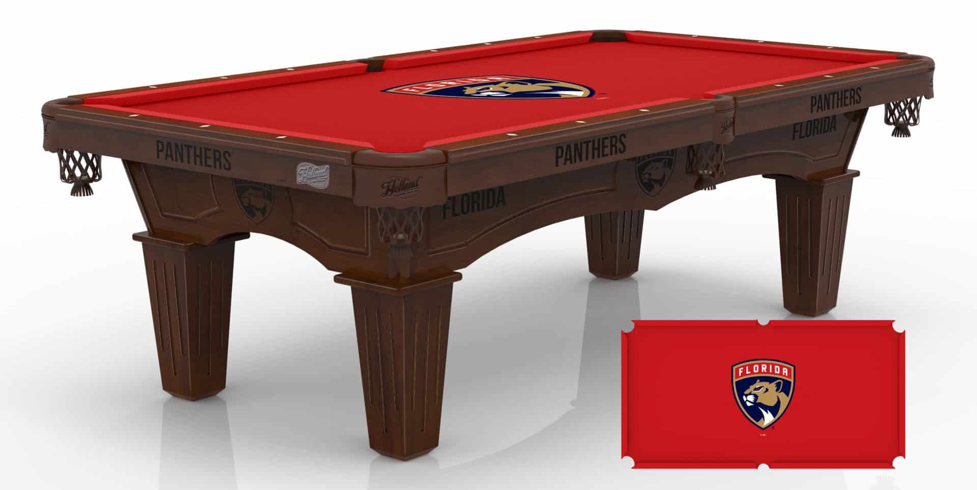 Florida Panthers Pool Table with Navajo Finish and Tapered Leg 1 Florida Panthers Pool Table with Navajo Finish and Tapered Leg