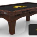 University of Iowa Pool Table with Navajo Finish and Tapered Leg 11 University of Iowa Pool Table with Navajo Finish and Tapered Leg