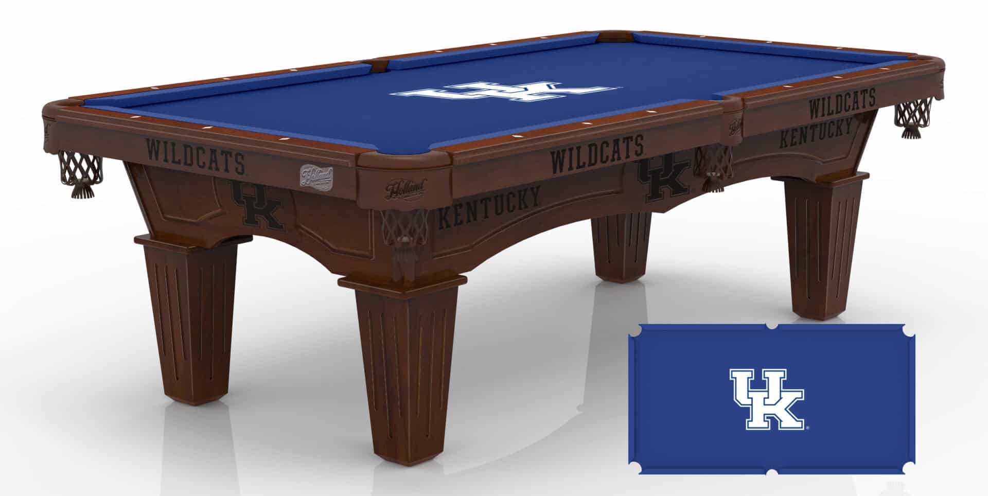 University of Kentucky Pool Table with Navajo Finish and Tapered Leg 1 University of Kentucky Pool Table with Navajo Finish and Tapered Leg