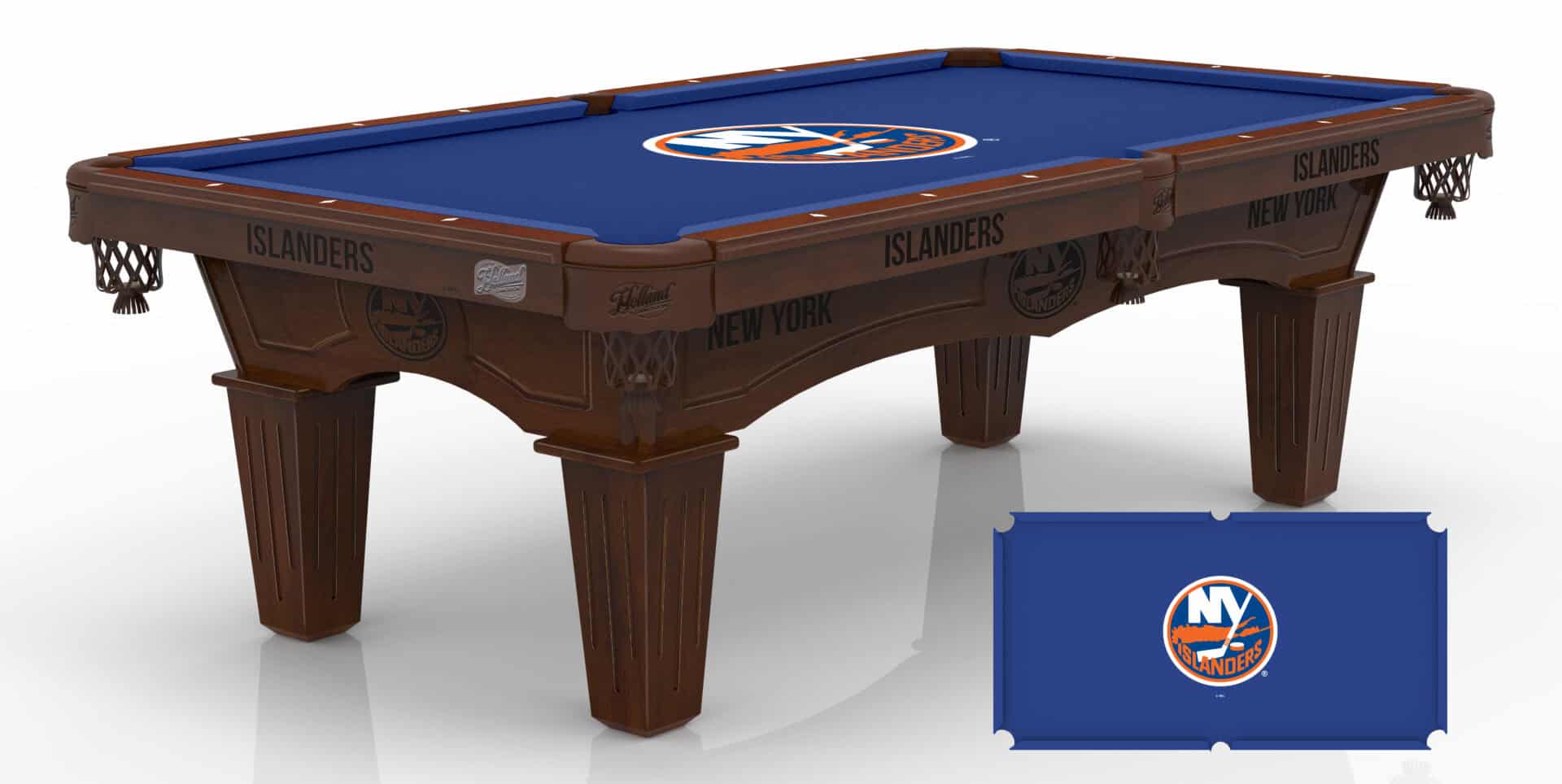 New York Islanders Pool Table with Navajo Finish and Tapered Leg 1 New York Islanders Pool Table with Navajo Finish and Tapered Leg