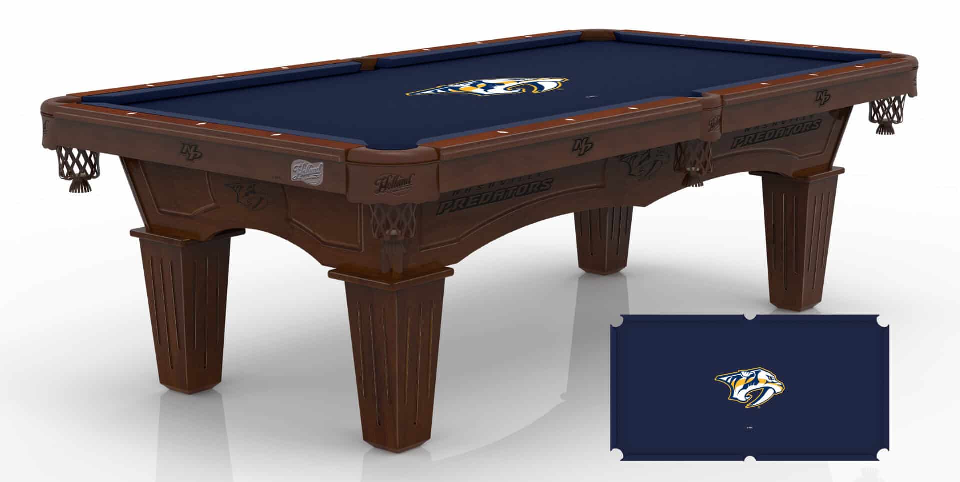 Nashville Predators Pool Table with Navajo Finish and Tapered Leg 1 Nashville Predators Pool Table with Navajo Finish and Tapered Leg