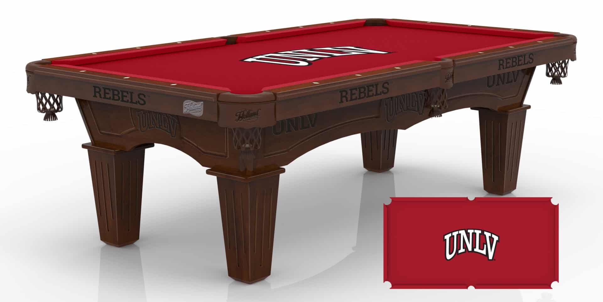 University of Nevada Las Vegas Pool Table with Navajo Finish and Tapered Leg 1 University of Nevada Las Vegas Pool Table with Navajo Finish and Tapered Leg