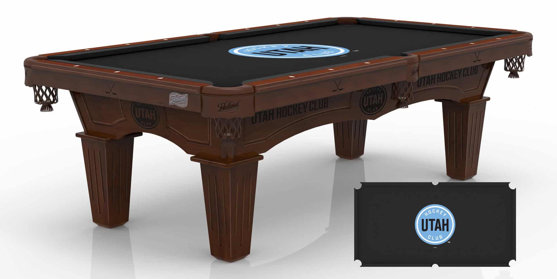Utah Hockey Club Pool Table with Navajo Finish and Tapered Leg 1 Utah Hockey Club Pool Table with Navajo Finish and Tapered Leg