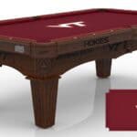 Virginia Tech University Pool Table with Navajo Finish and Tapered Leg