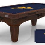 West Virginia University Pool Table with Navajo Finish and Tapered Leg