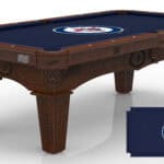 Winnipeg Jets Pool Table with Navajo Finish and Tapered Leg