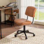 PU Leather Adjustable Office Chair with Ergonomic Backrest and Swivel