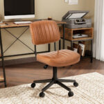PU Leather Adjustable Office Chair with Ergonomic Backrest and Swivel
