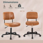 PU Leather Adjustable Office Chair with Ergonomic Backrest and Swivel