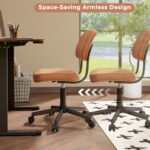 PU Leather Adjustable Office Chair with Ergonomic Backrest and Swivel