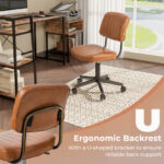 PU Leather Adjustable Office Chair with Ergonomic Backrest and Swivel