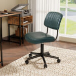 PU Leather Adjustable Office Chair with Ergonomic Backrest and Swivel