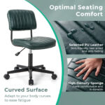 PU Leather Adjustable Office Chair with Ergonomic Backrest and Swivel