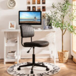 PU Leather Adjustable Office Chair with Ergonomic Backrest and Swivel