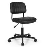 PU Leather Adjustable Office Chair with Ergonomic Backrest and Swivel