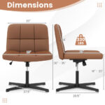 PU Leather Cross-Legged Office Chair with Oversized U-Shaped Seat