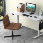 PU Leather Cross-Legged Office Chair with Oversized U-Shaped Seat