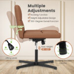PU Leather Cross-Legged Office Chair with Oversized U-Shaped Seat