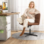 PU Leather Cross-Legged Office Chair with Oversized U-Shaped Seat