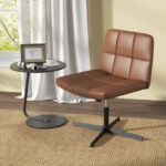PU Leather Cross-Legged Office Chair with Oversized U-Shaped Seat