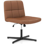 PU Leather Cross-Legged Office Chair with Oversized U-Shaped Seat
