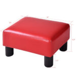 PU Leather Rectangular Ottoman Footstool with Sturdy Wood Frame 32 PU Leather Rectangular Ottoman Footstool with Sturdy Wood Frame