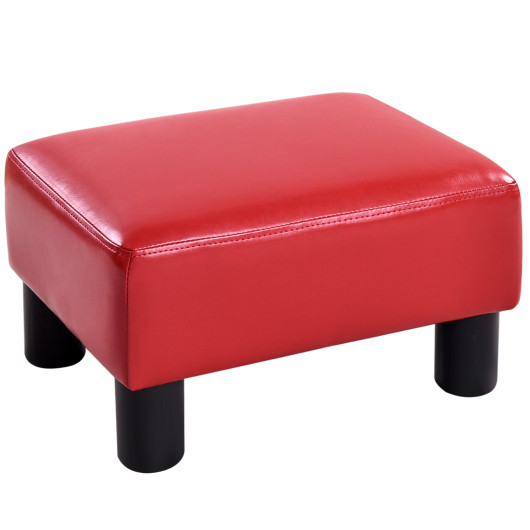 PU Leather Rectangular Ottoman Footstool with Sturdy Wood Frame 13 PU Leather Rectangular Ottoman Footstool with Sturdy Wood Frame - Image 13