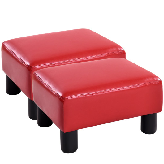 PU Leather Rectangular Ottoman Footstool with Sturdy Wood Frame 14 PU Leather Rectangular Ottoman Footstool with Sturdy Wood Frame - Image 14