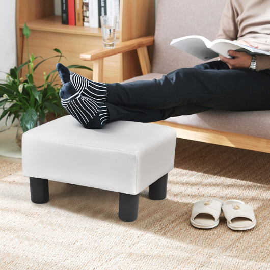 PU Leather Rectangular Ottoman Footstool with Sturdy Wood Frame 15 PU Leather Rectangular Ottoman Footstool with Sturdy Wood Frame - Image 15