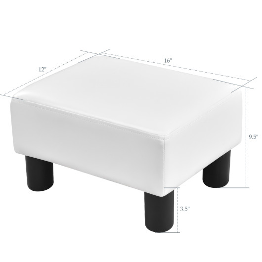 PU Leather Rectangular Ottoman Footstool with Sturdy Wood Frame 18 PU Leather Rectangular Ottoman Footstool with Sturdy Wood Frame - Image 18