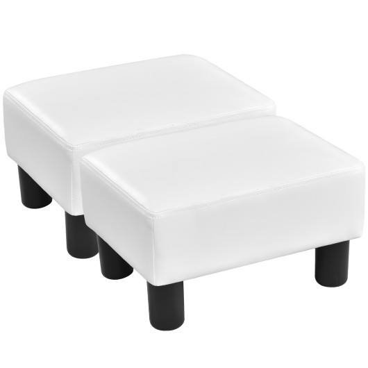 PU Leather Rectangular Ottoman Footstool with Sturdy Wood Frame 20 PU Leather Rectangular Ottoman Footstool with Sturdy Wood Frame - Image 20