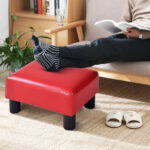 PU Leather Rectangular Ottoman Footstool with Sturdy Wood Frame 30 PU Leather Rectangular Ottoman Footstool with Sturdy Wood Frame