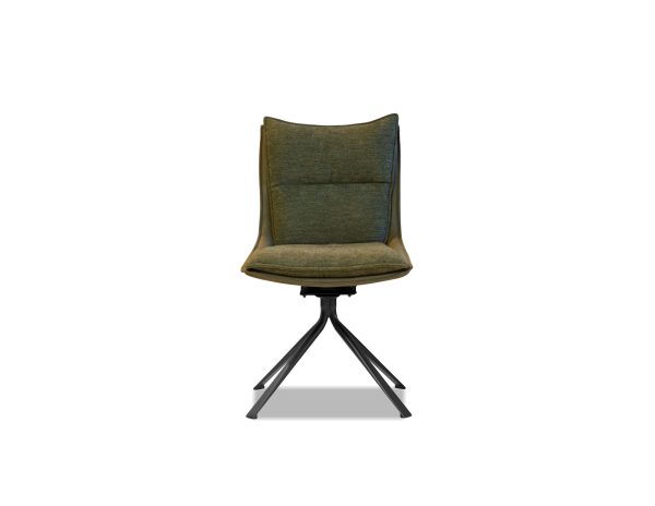 PUCCINI Evergreen Swivel Dining Chair Black Steel Base 1 2