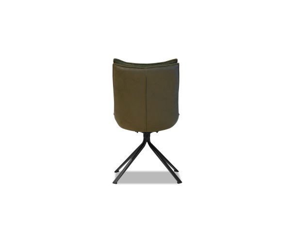 PUCCINI Evergreen Swivel Dining Chair Black Steel Base 4 2