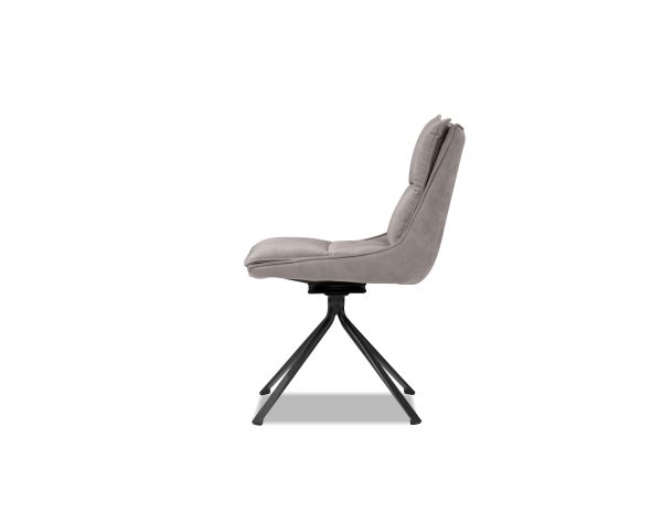 PUCCINI Rhino Ultra Suede Swivel Dining Chair Black Steel 2 2