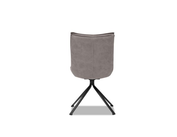 PUCCINI Rhino Ultra Suede Swivel Dining Chair Black Steel 4 2