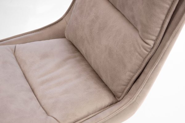 PUCCINI Rhino Ultra Suede Swivel Dining Chair Black Steel 5 2