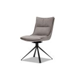 PUCCINI Rhino Ultra Suede Swivel Dining Chair Black Steel 5 PUCCINI Rhino Ultra Suede Swivel Dining Chair Black Steel