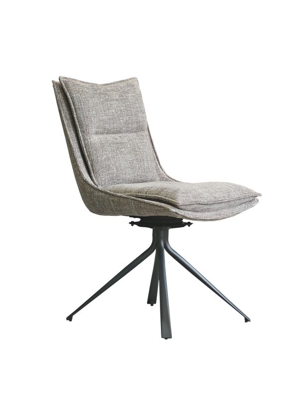 PUCCINI Swivel Dining Chair Chacha Chocolate Black Steel 2