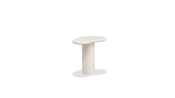 PUDDLE Ivory MicroSkin Tall Water Resistant End Table