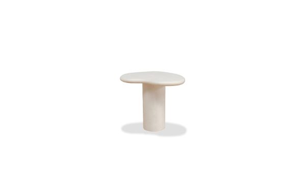 PUDDLE Ivory MicroSkin Water Resistant Medium End Table