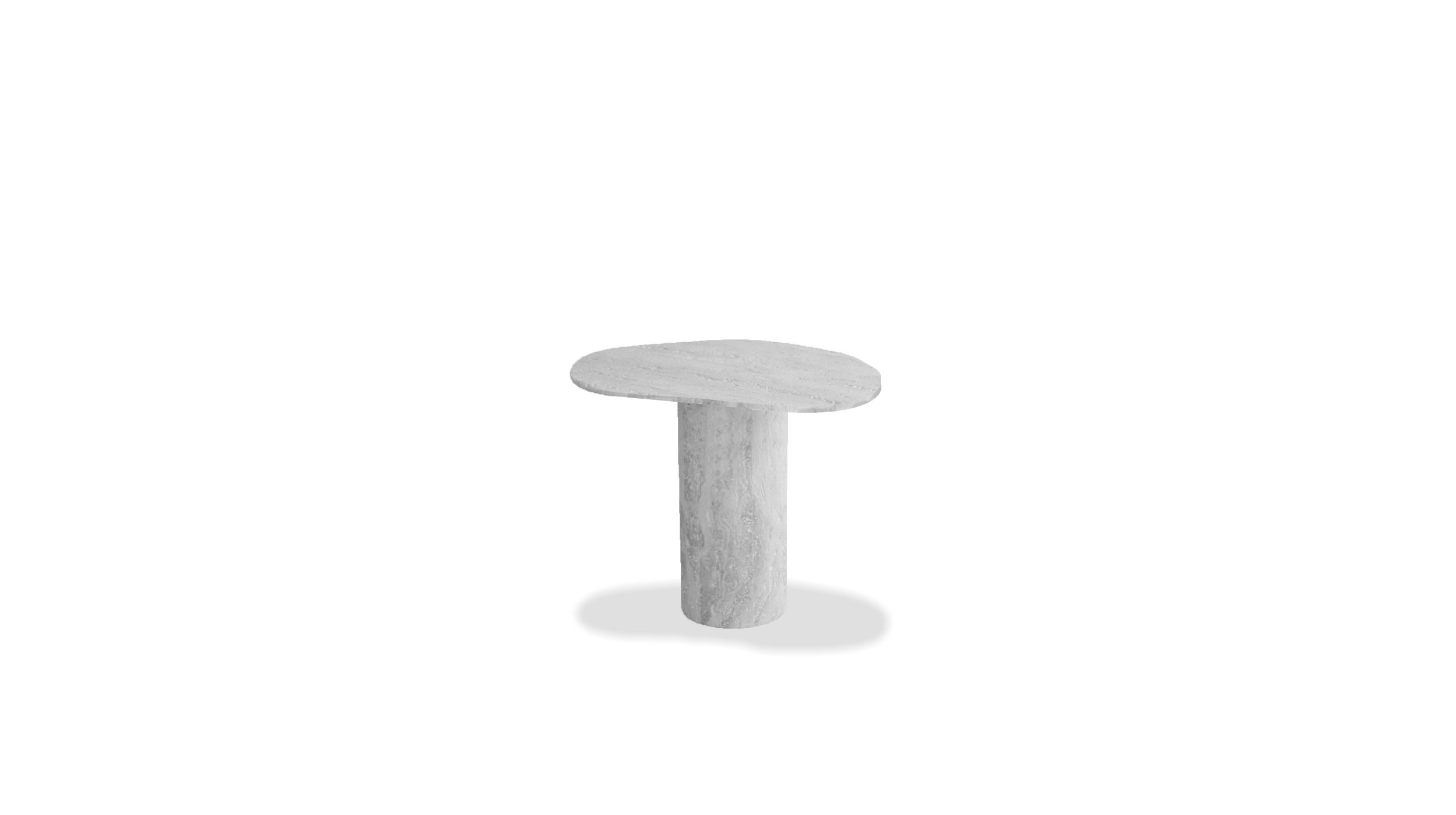 PUDDLE Medium Grey Travertine Marble End Table 1 PUDDLE Medium Grey Travertine Marble End Table