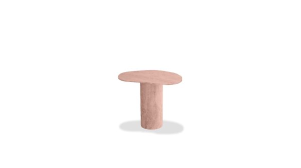 PUDDLE Medium Rosso Travertine Marble End Table