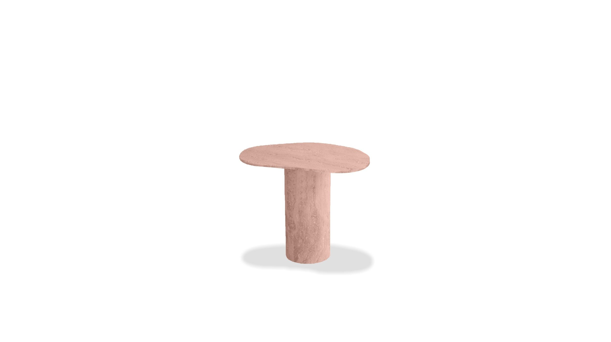 PUDDLE Medium Rosso Travertine Marble End Table 1 PUDDLE Medium Rosso Travertine Marble End Table