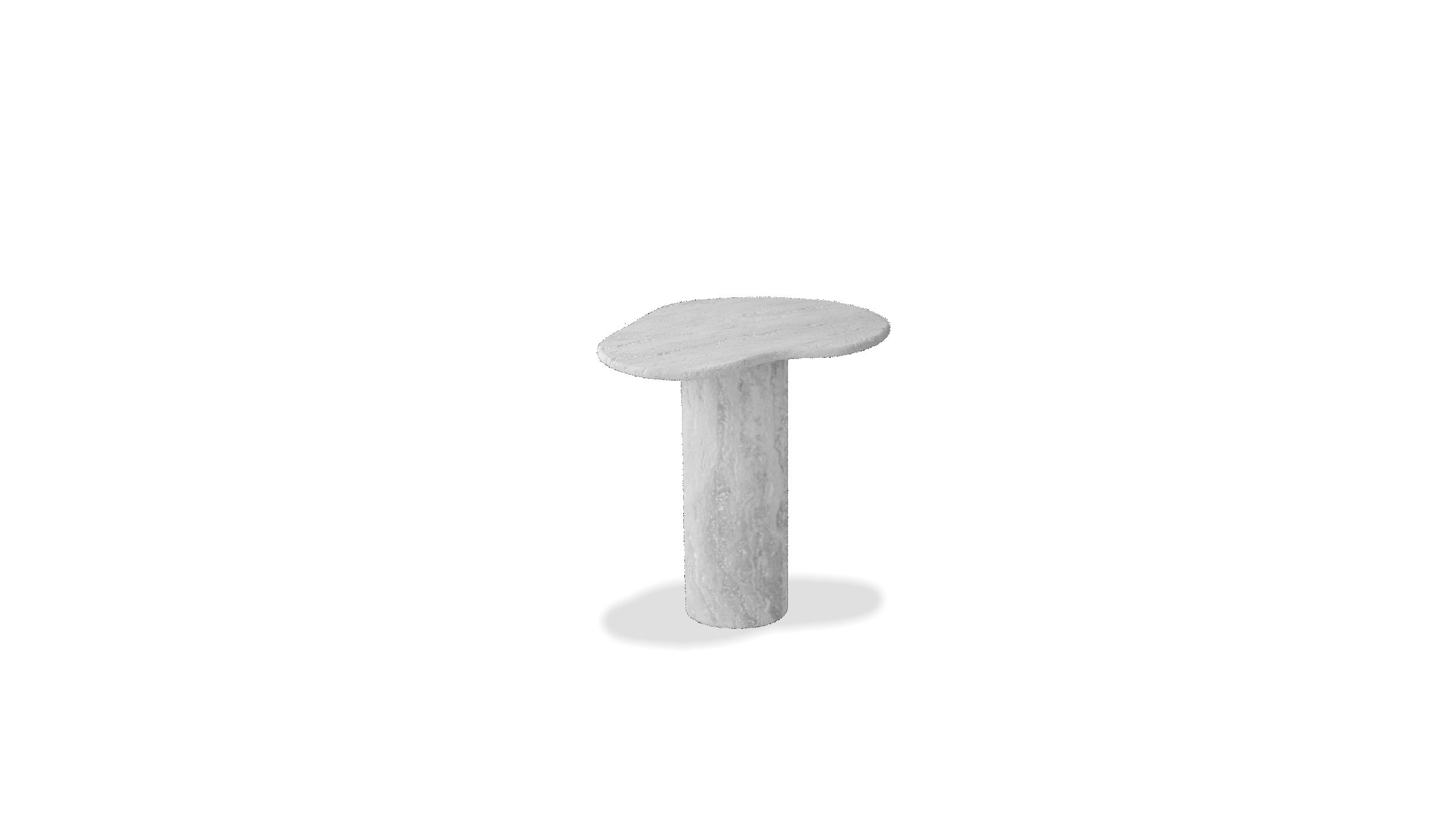 PUDDLE Tall Grey Travertine Marble End Table 1 PUDDLE Tall Grey Travertine Marble End Table