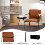 PU Leather Ergonomic Accent Chair with Sturdy Rubber Wood Arms 12 PU Leather Ergonomic Accent Chair with Sturdy Rubber Wood Arms