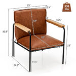 PU Leather Ergonomic Accent Chair with Sturdy Rubber Wood Arms 11 PU Leather Ergonomic Accent Chair with Sturdy Rubber Wood Arms