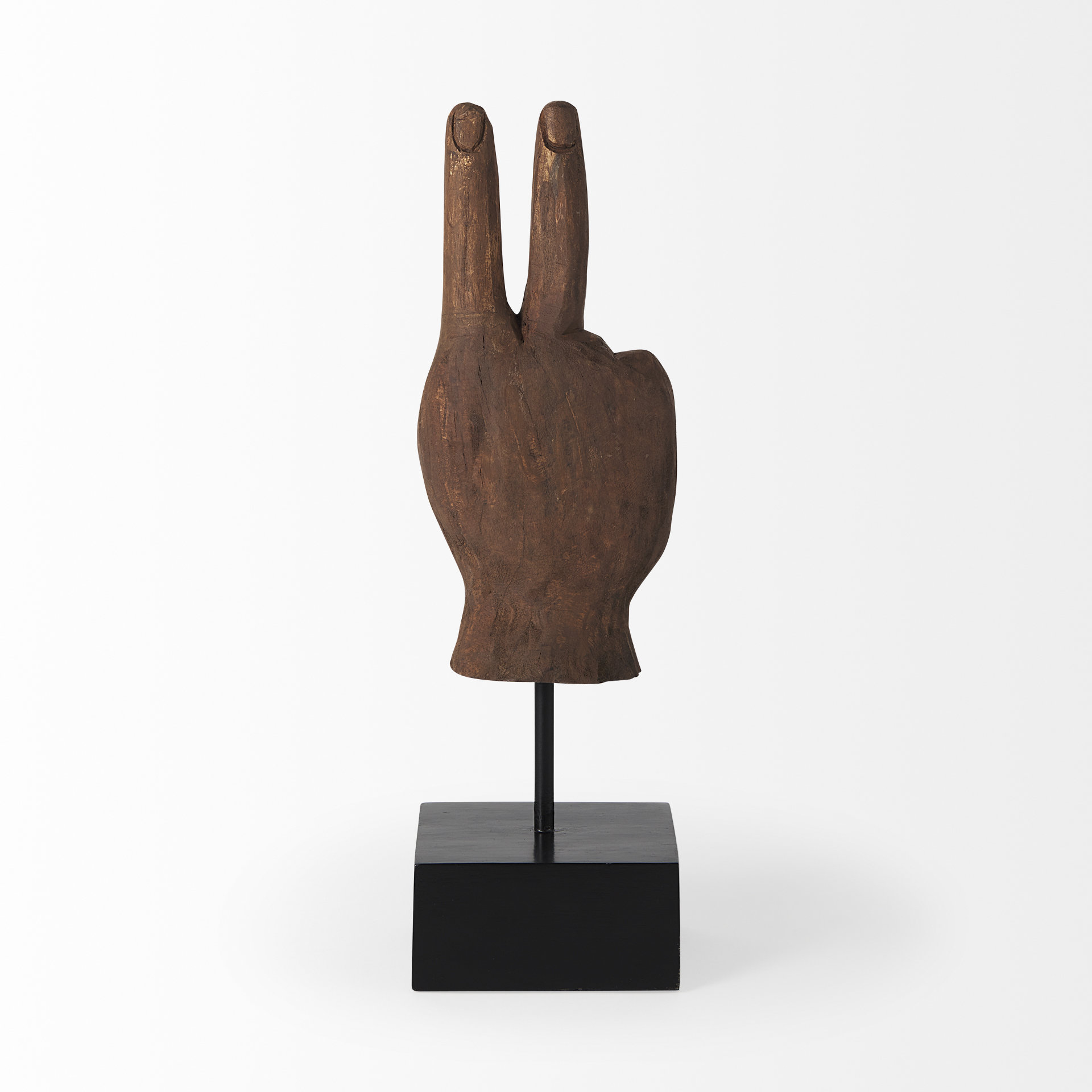Pacem 4L x 4W Natural Wooden Carved Peace Sign Hand 7 Pacem 4L x 4W Natural Wooden Carved Peace Sign Hand - Image 7