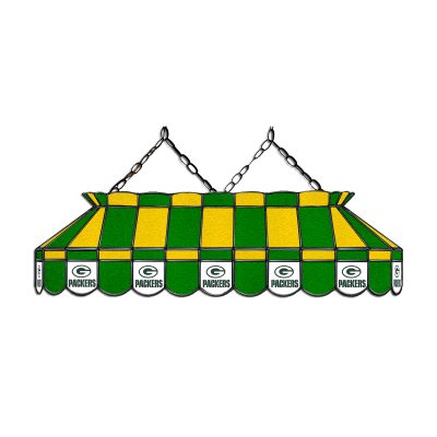 Packers 40 Inch Stained Glass Billiard Lamp with Logos